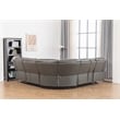 Ilia Two Tone Faux Leather Power Reclining Sectional with Console  & Cup Holder