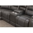 Ilia Two Tone Faux Leather Power Reclining Sectional with Console  & Cup Holder