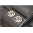 Ilia Two Tone Faux Leather Power Reclining Sectional with Console  & Cup Holder