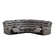 Ilia Two Tone Faux Leather Power Reclining Sectional with Console  & Cup Holder