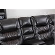 Ilia Two Tone Faux Leather Reclining Sectional with Console  & Cup Holder