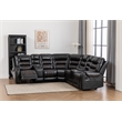 Ilia Two Tone Faux Leather Reclining Sectional with Console  & Cup Holder