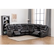 Ilia Two Tone Faux Leather Reclining Sectional with Console  & Cup Holder