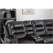 Ilia Two Tone Faux Leather Reclining Sectional with Console  & Cup Holder