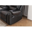Ilia Two Tone Faux Leather Reclining Sectional with Console  & Cup Holder