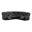 Ilia Two Tone Faux Leather Reclining Sectional with Console  & Cup Holder