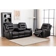 Ilyiano Two Tone Faux Leather Two-PC Livingroom Reclining Set In Black