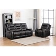 Ilyiano Two Tone Faux Leather Two-PC Livingroom Reclining Set In Black