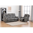 Ilyiano Two Tone Faux Leather Two-PC Livingroom Reclining Set In Gray