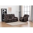 Ilyiano Two Tone Faux Leather 2-Piece Livingroom Reclining Set In Brown