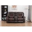 Ilyiano Two Tone Faux Leather Livingroom Reclining Loveseat In Brown