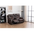 Ilyiano Two Tone Faux Leather Livingroom Reclining Loveseat In Brown