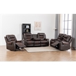 Ilyiano Two Tone Faux Leather 3-PC Livingroom Reclining Set In Brown