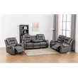 Ilyiano Two Tone Faux Leather 3-PC Livingroom Reclining Set In Gray