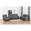 Ilyiano Two Tone Faux Leather 3-PC Livingroom Reclining Set In Gray