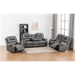 Ilyiano Two Tone Faux Leather 3-PC Livingroom Reclining Set In Gray