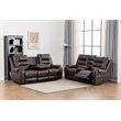 Ilyiano Two Tone Faux Leather 2-PC Livingroom Reclining Set In Brown