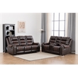 Ilyiano Two Tone Faux Leather 2-PC Livingroom Reclining Set In Brown