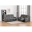 Ilyiano Two Tone Faux Leather 2-PC Livingroom Reclining Set In Gray