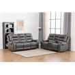 Ilyiano Two Tone Faux Leather 2-PC Livingroom Reclining Set In Gray