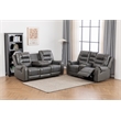 Ilyiano Two Tone Faux Leather 2-PC Livingroom Reclining Set In Gray
