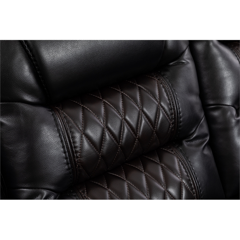 Ilyiano Two Tone Faux Leather Three-PC Livingroom Reclining Set In Black