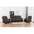 Ilyiano Two Tone Faux Leather Three-PC Livingroom Reclining Set In Brown