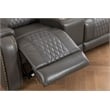 Ilyiano Two Tone Faux Leather Three-PC Livingroom Reclining Set In Gray