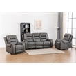 Ilyiano Two Tone Faux Leather Three-PC Livingroom Reclining Set In Gray