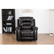 Ilyiano Two Tone Faux Leather Rocker Recliner In Black