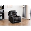 Ilyiano Two Tone Faux Leather Rocker Recliner In Black