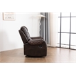 Ilyiano Two Tone Faux Leather Rocker Recliner In Brown