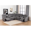 Dexoni LED Faux Leather Reclining Sectional in Gray