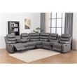 Dexoni LED Faux Leather Reclining Sectional in Gray