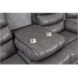 Dexoni LED Faux Leather Reclining Sectional in Gray