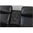 Hathrone Faux Leather Power Reclining Sectional LED USB and SubWoofer In Black