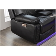 Hathrone Faux Leather Power Reclining Sectional LED USB and SubWoofer In Black