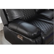 Hathrone Faux Leather Power Reclining Sectional LED USB and SubWoofer In Black