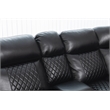 Hathrone Faux Leather Power Reclining Sectional LED USB and SubWoofer In Black