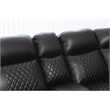 Hathrone Faux Leather Power Reclining Sectional LED USB and SubWoofer In Brown