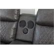 Hathrone Faux Leather Power Reclining Sectional LED USB and SubWoofer In Gray