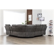 Hathrone Faux Leather Power Reclining Sectional LED USB and SubWoofer In Gray