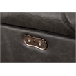 Hathrone Faux Leather Power Reclining Sectional LED USB and SubWoofer In Gray