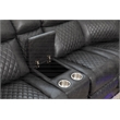 Hathrone Faux Leather Power Reclining Sectional LED USB and SubWoofer In Gray