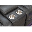 Hathrone Faux Leather Power Reclining Sectional LED USB and SubWoofer In Gray