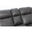Hathrone Faux Leather Power Reclining Sectional LED USB and SubWoofer In Gray