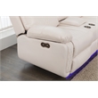 Hathrone Faux Leather Power Reclining Sectional LED USB and SubWoofer In White