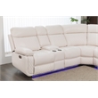 Hathrone Faux Leather Power Reclining Sectional LED USB and SubWoofer In White