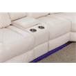 Hathrone Faux Leather Power Reclining Sectional LED USB and SubWoofer In White