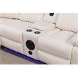 Hathrone Faux Leather Power Reclining Sectional LED USB and SubWoofer In White